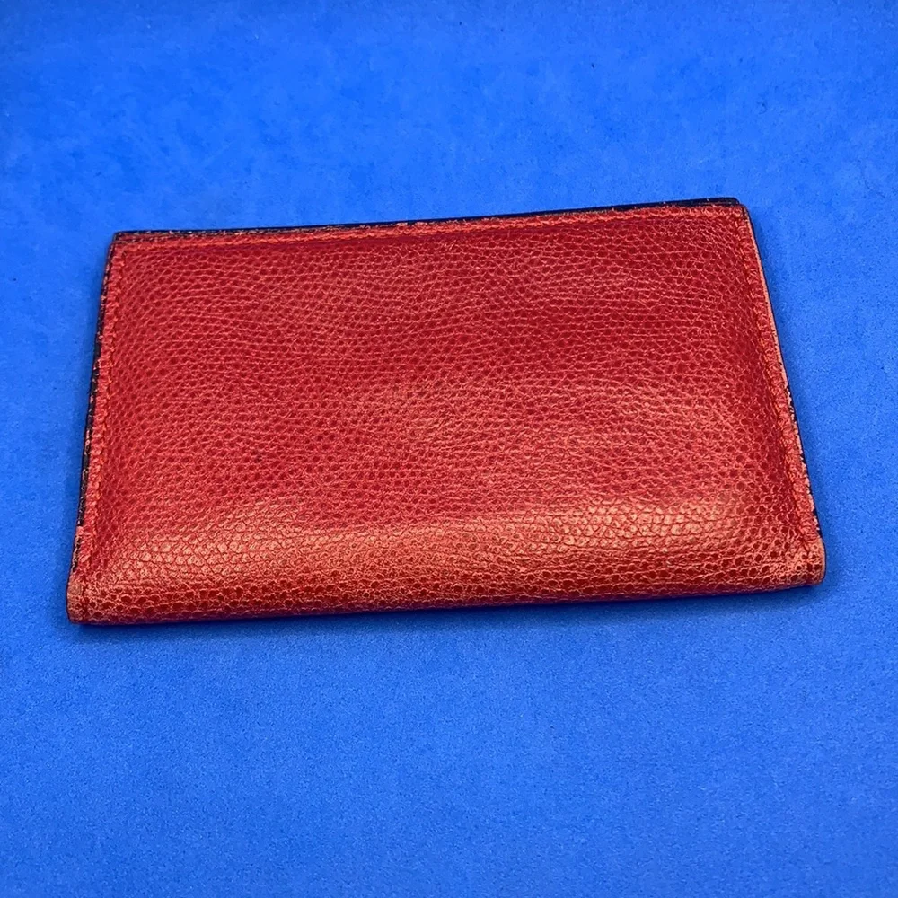 Authentic Valextra V2L03 Leather Card Case Red‎ Col VEOO